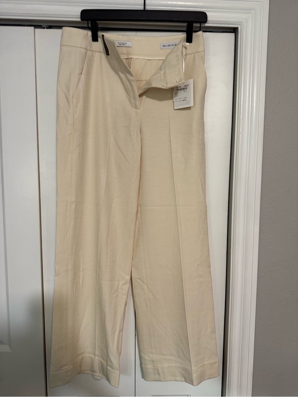 PESERICO Cream Wide-Leg Trousers